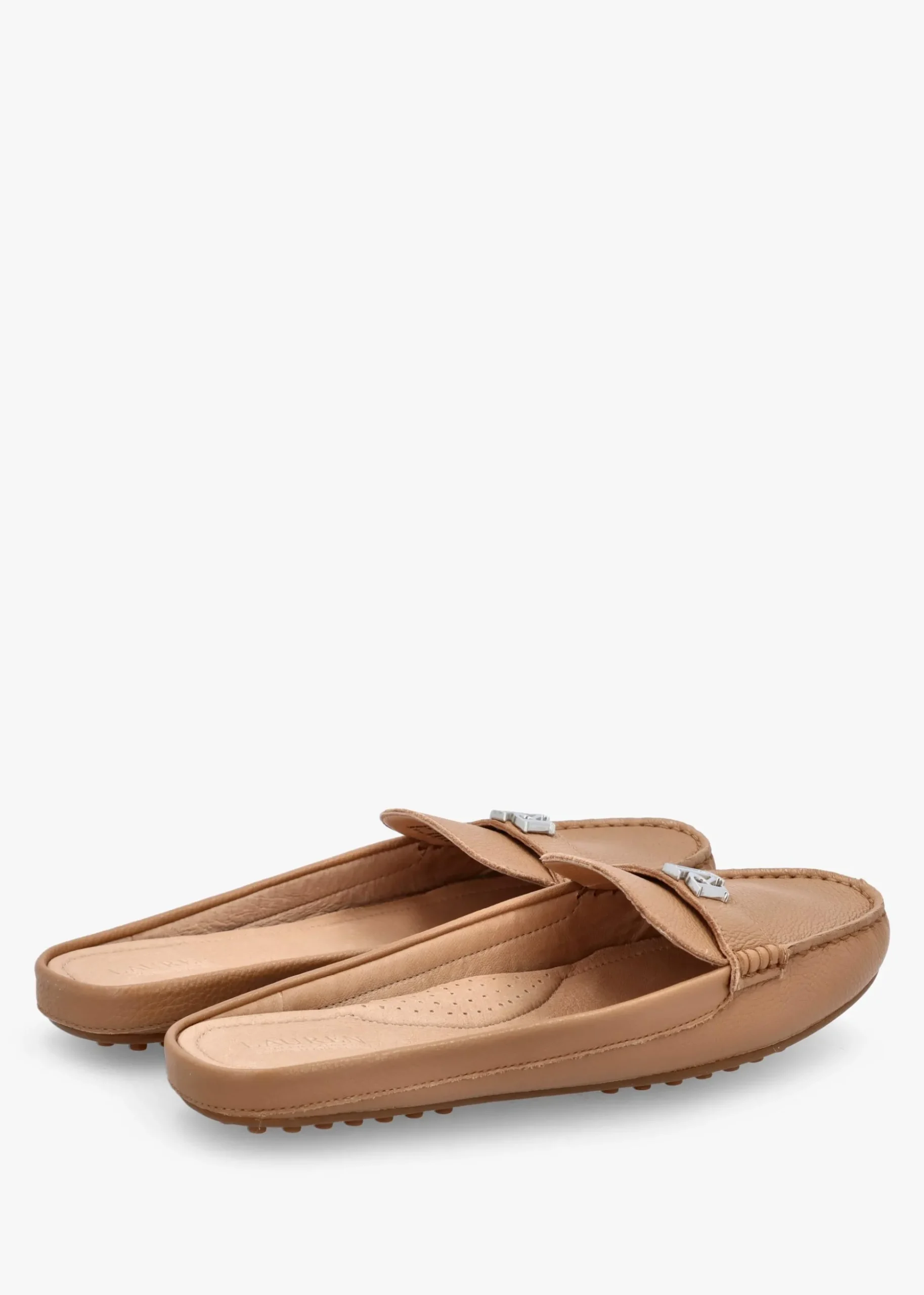 Barnsbury Pebbled Camel Leather Backless Mules