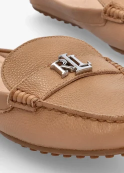 Barnsbury Pebbled Camel Leather Backless Mules