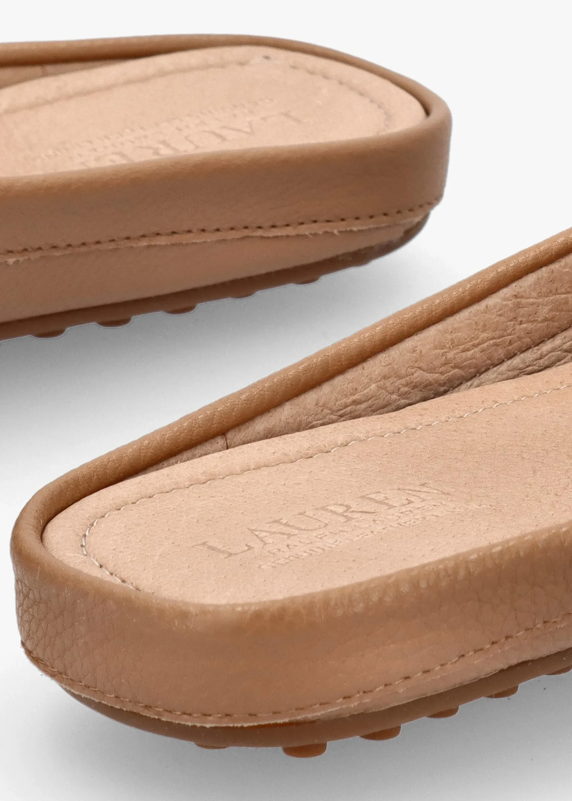 Barnsbury Pebbled Camel Leather Backless Mules
