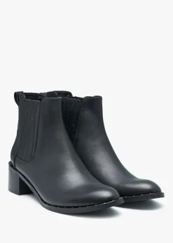 Baver Black Leather Chelsea Boots