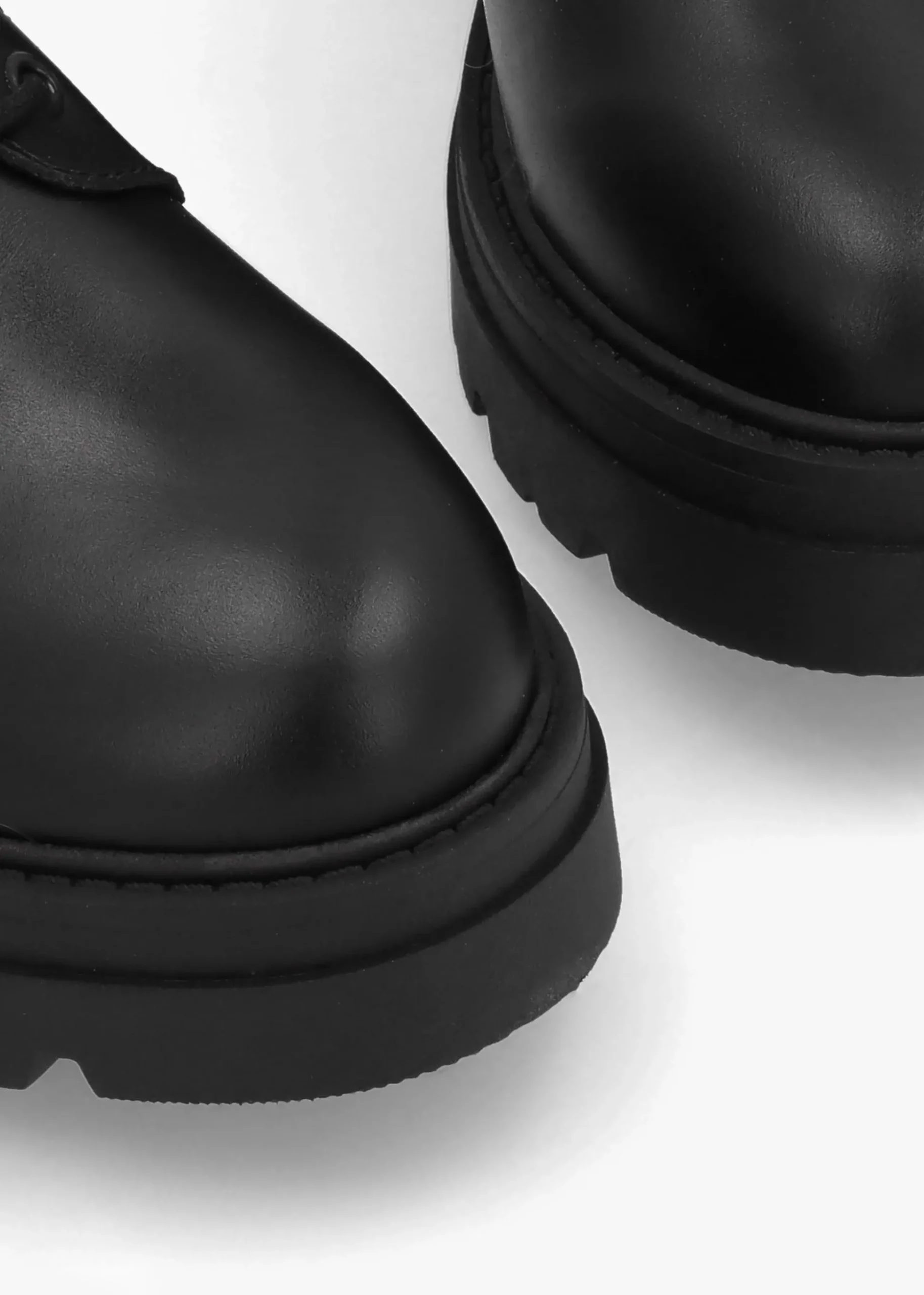 Beata Black Leather Lace Up Ankle Boots