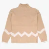 Beige Cotton Mix Roll Neck Knitted Jumper