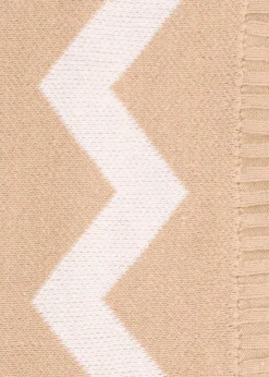 Beige Cotton Mix Roll Neck Knitted Jumper