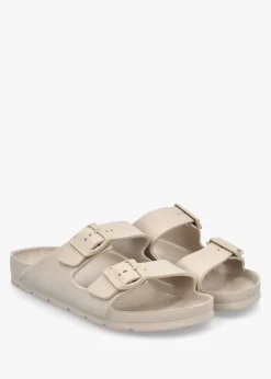 Beige Two Bar EVA Mules