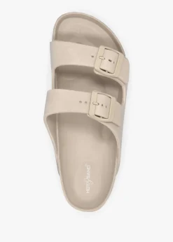 Beige Two Bar EVA Mules