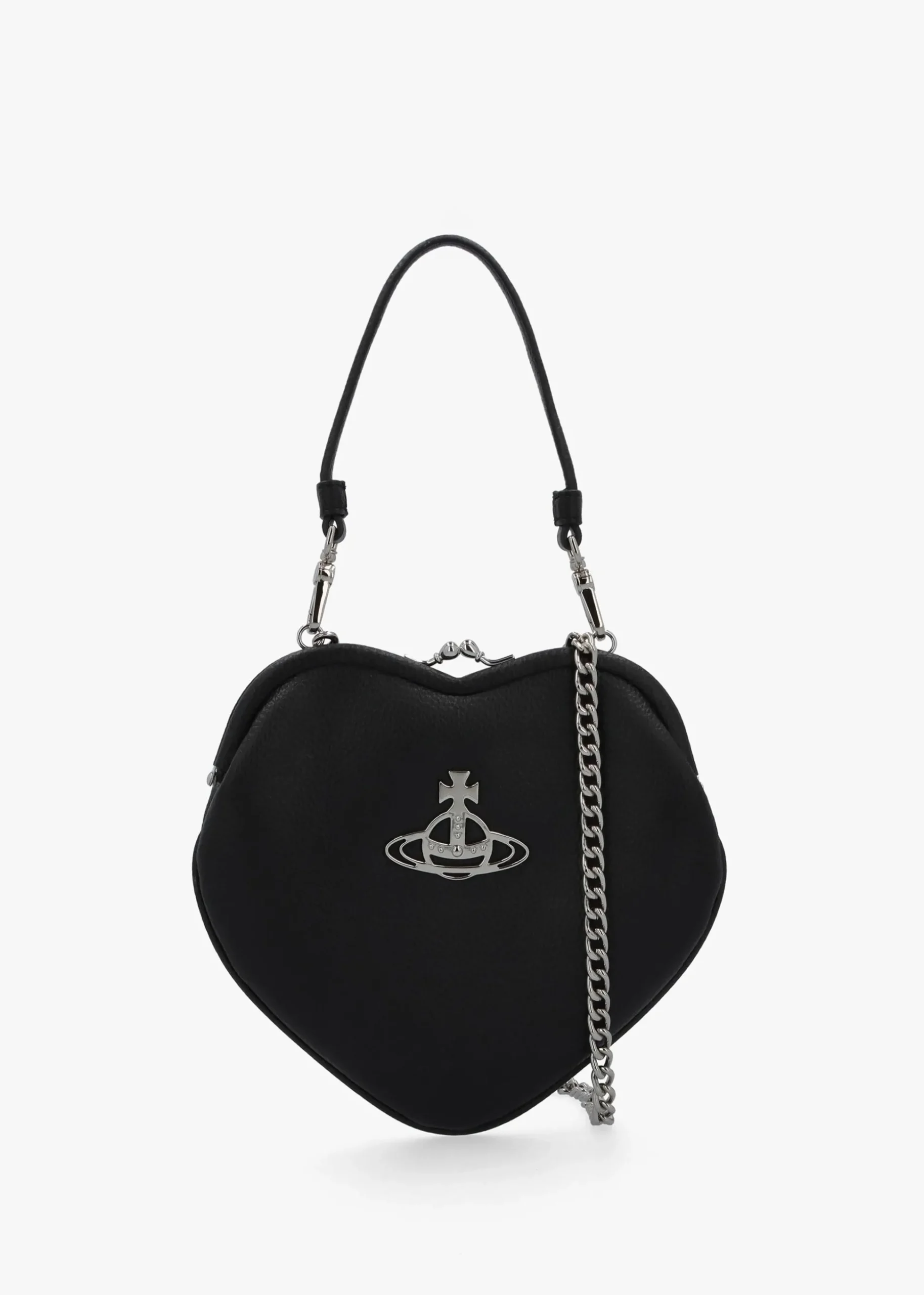 Belle Black Heart Frame Cross-Body Bag