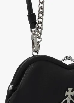 Belle Black Heart Frame Cross-Body Bag