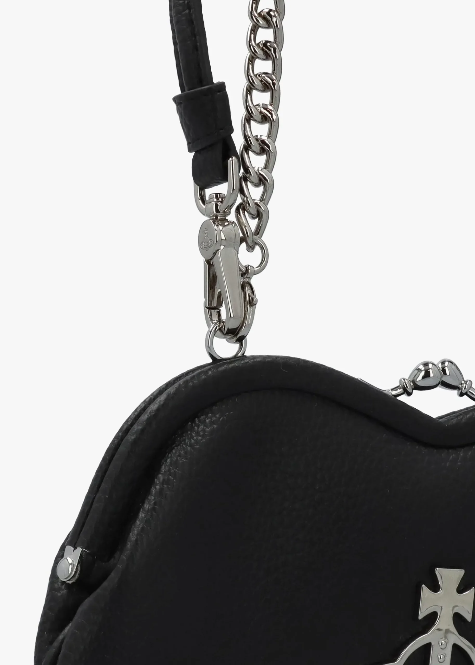 Belle Black Heart Frame Cross-Body Bag
