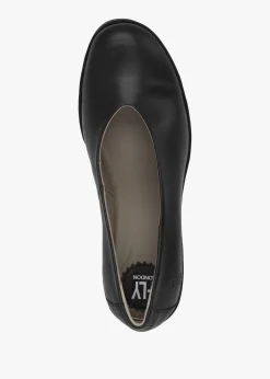Beso Black Leather Wedge Court Shoes