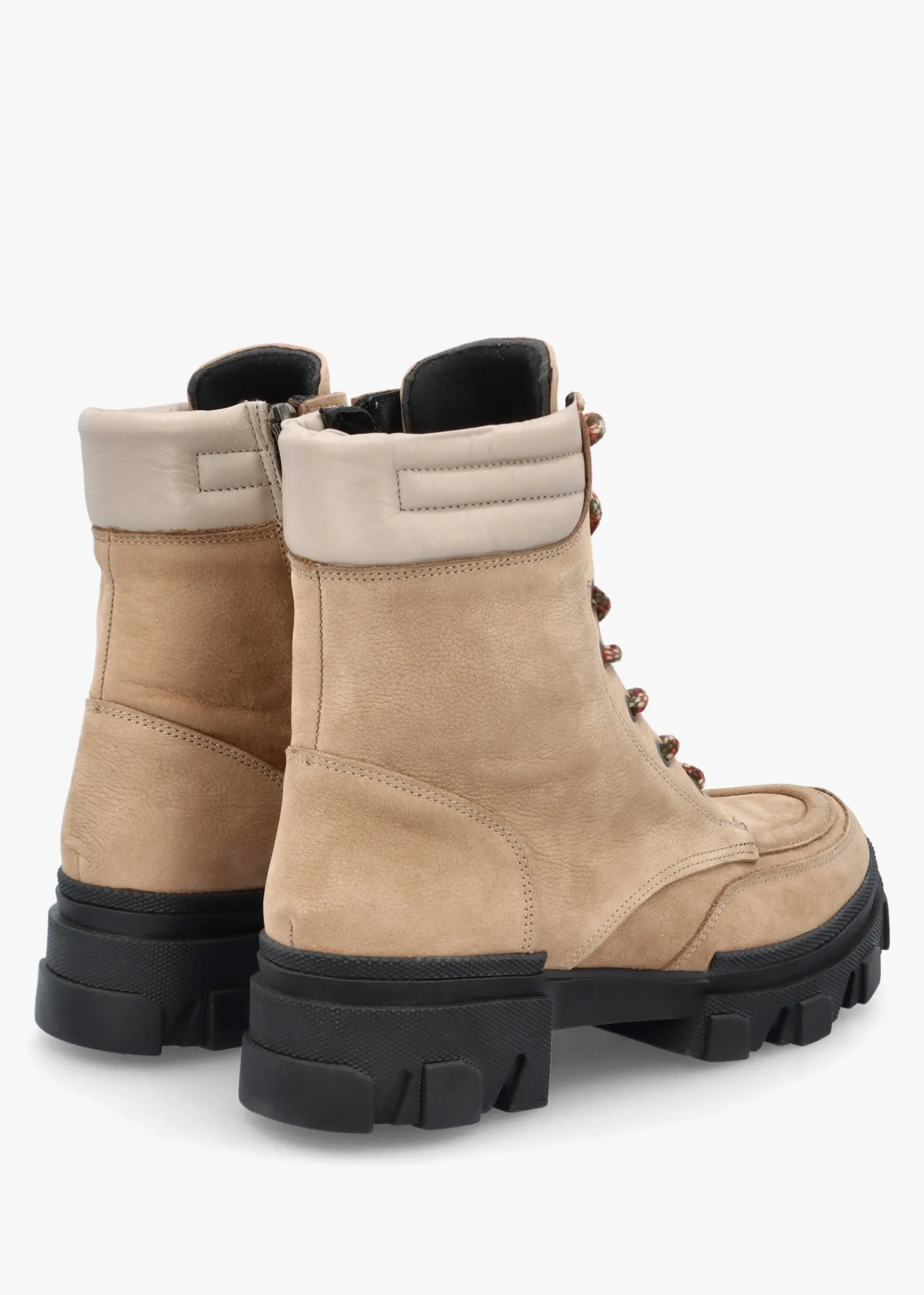 Betro Beige Nubuck Leather Chunky Ankle Boots