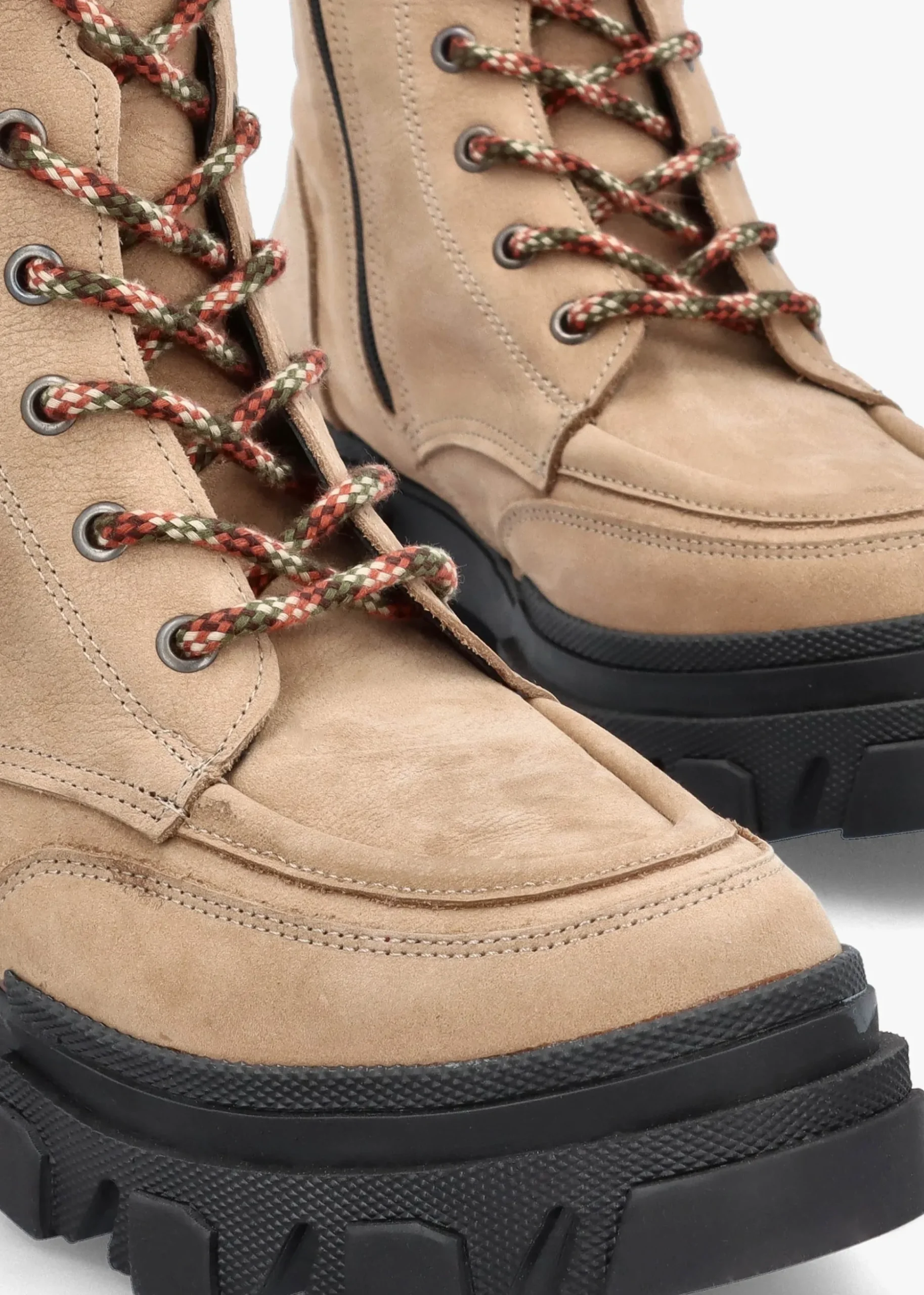 Betro Beige Nubuck Leather Chunky Ankle Boots