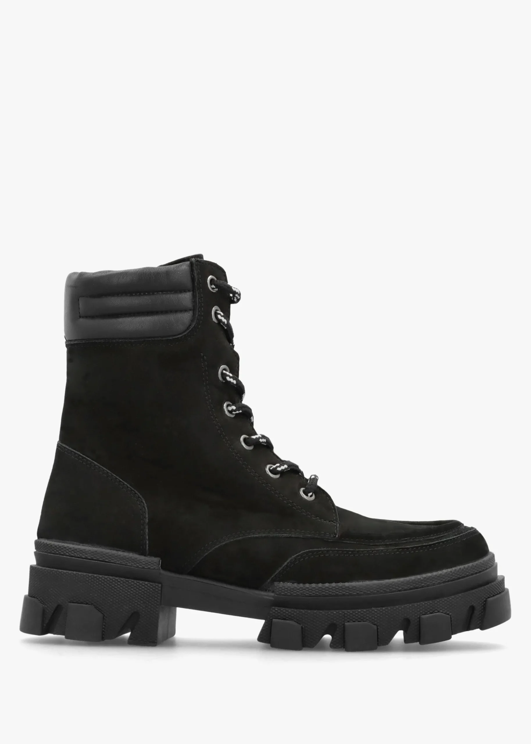 Betro Black Nubuck Leather Chunky Ankle Boots