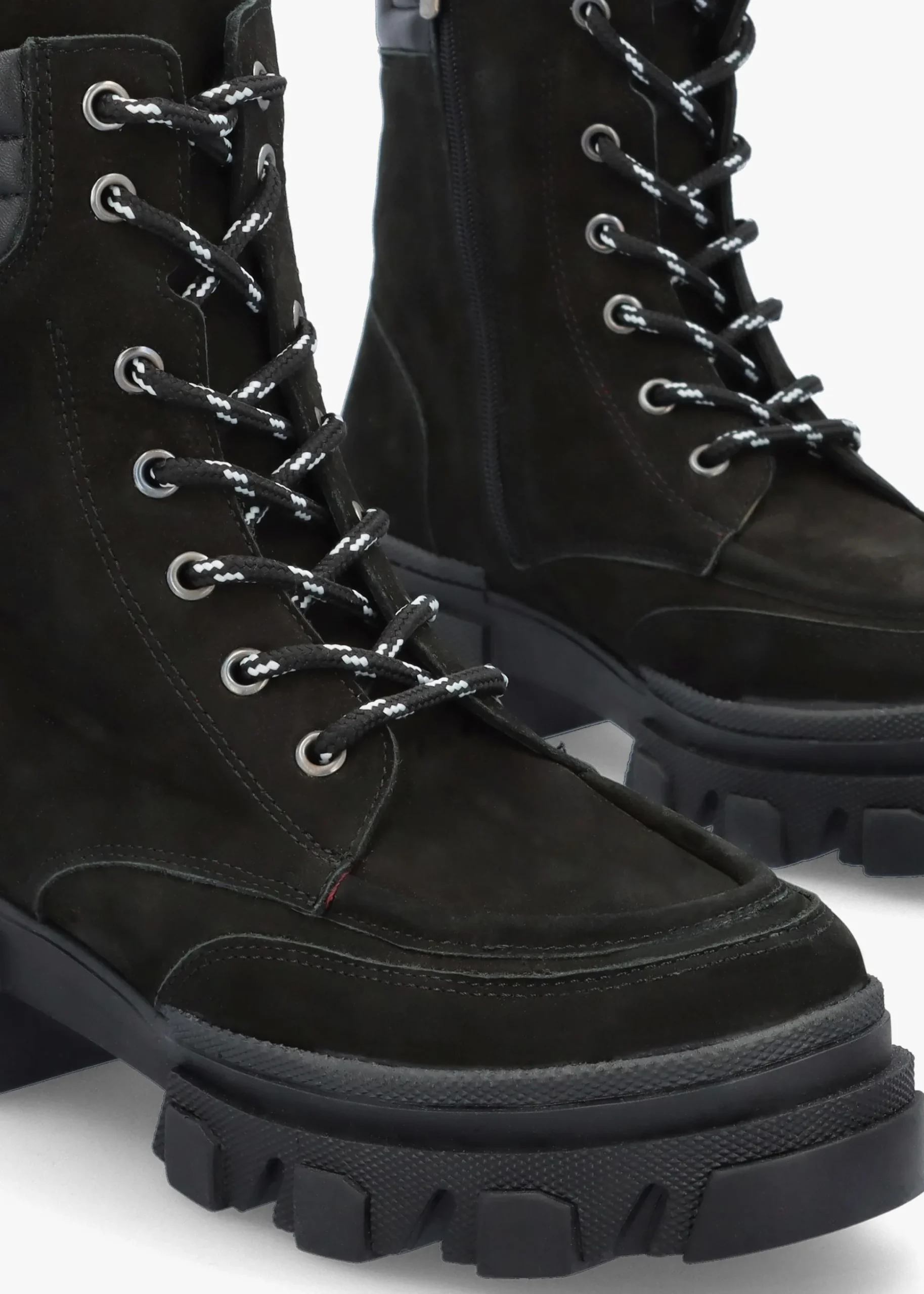 Betro Black Nubuck Leather Chunky Ankle Boots