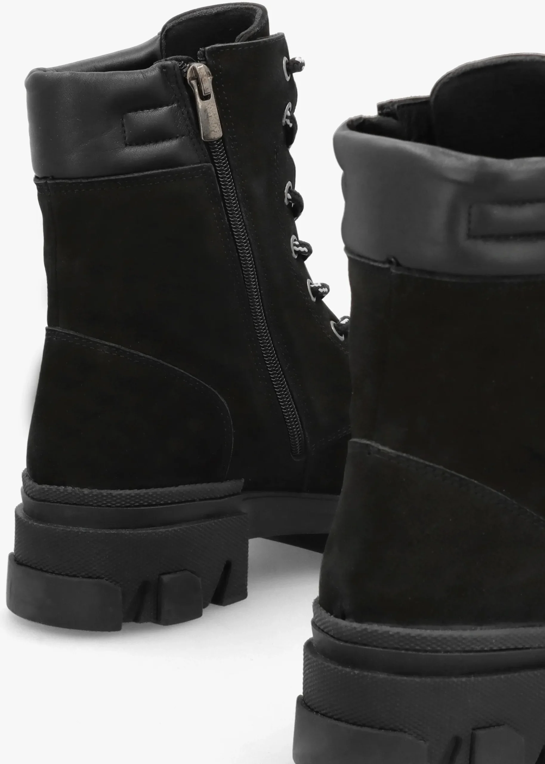 Betro Black Nubuck Leather Chunky Ankle Boots