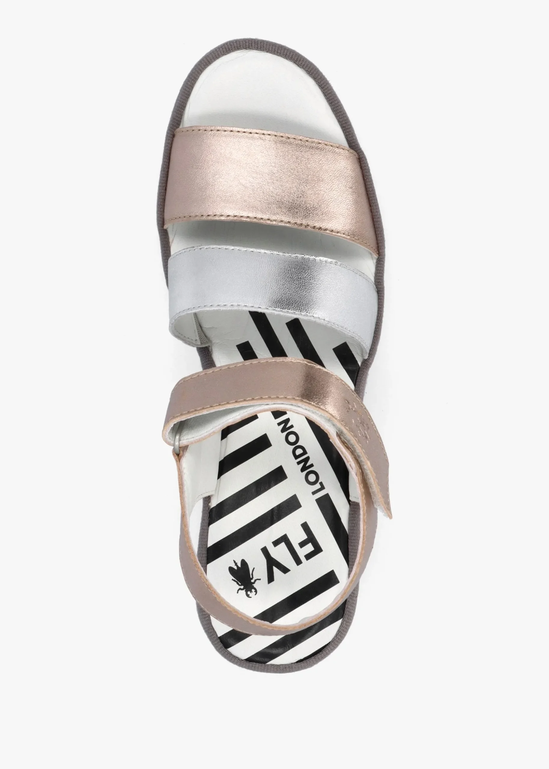 Bexy Sahara Silver Sahara Leather Mid Wedge Sandals