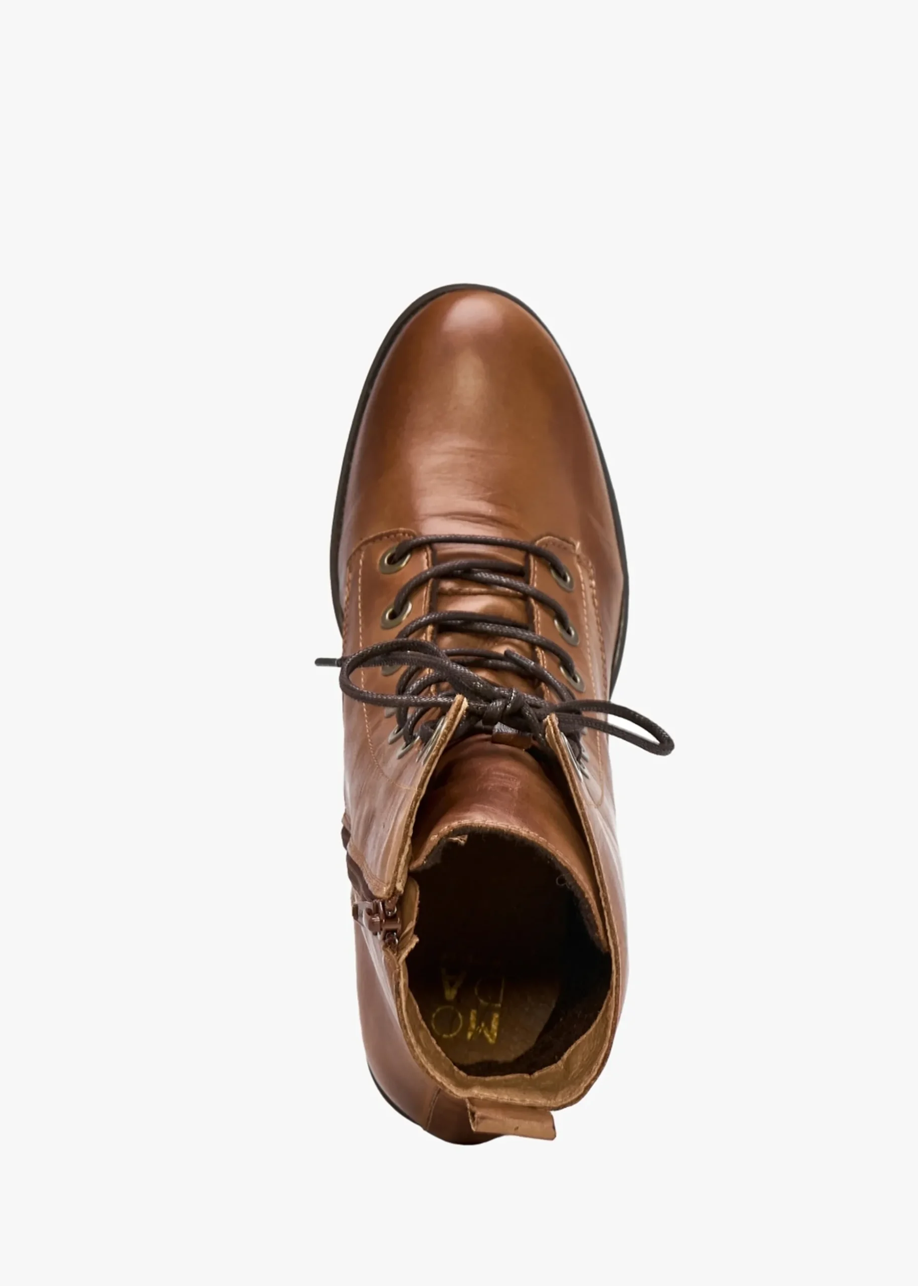 Bezzie Tan Leather Block Heel Ankle Boots