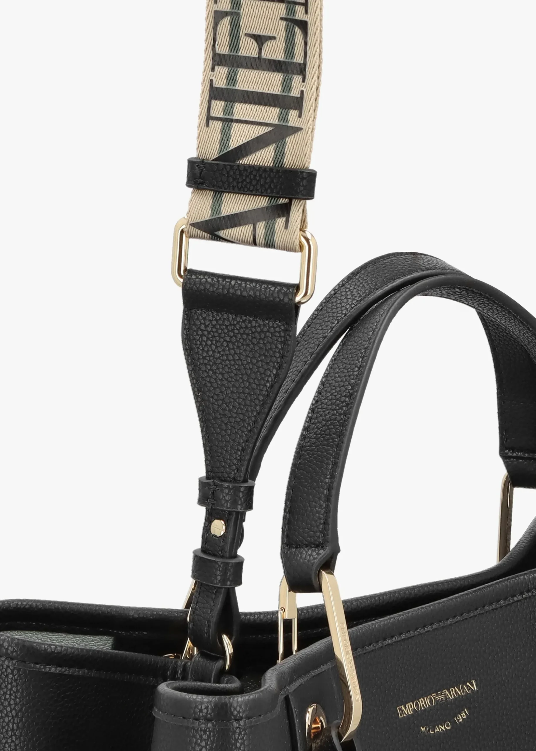Black & Silver Pebbled Shopper With Pouch