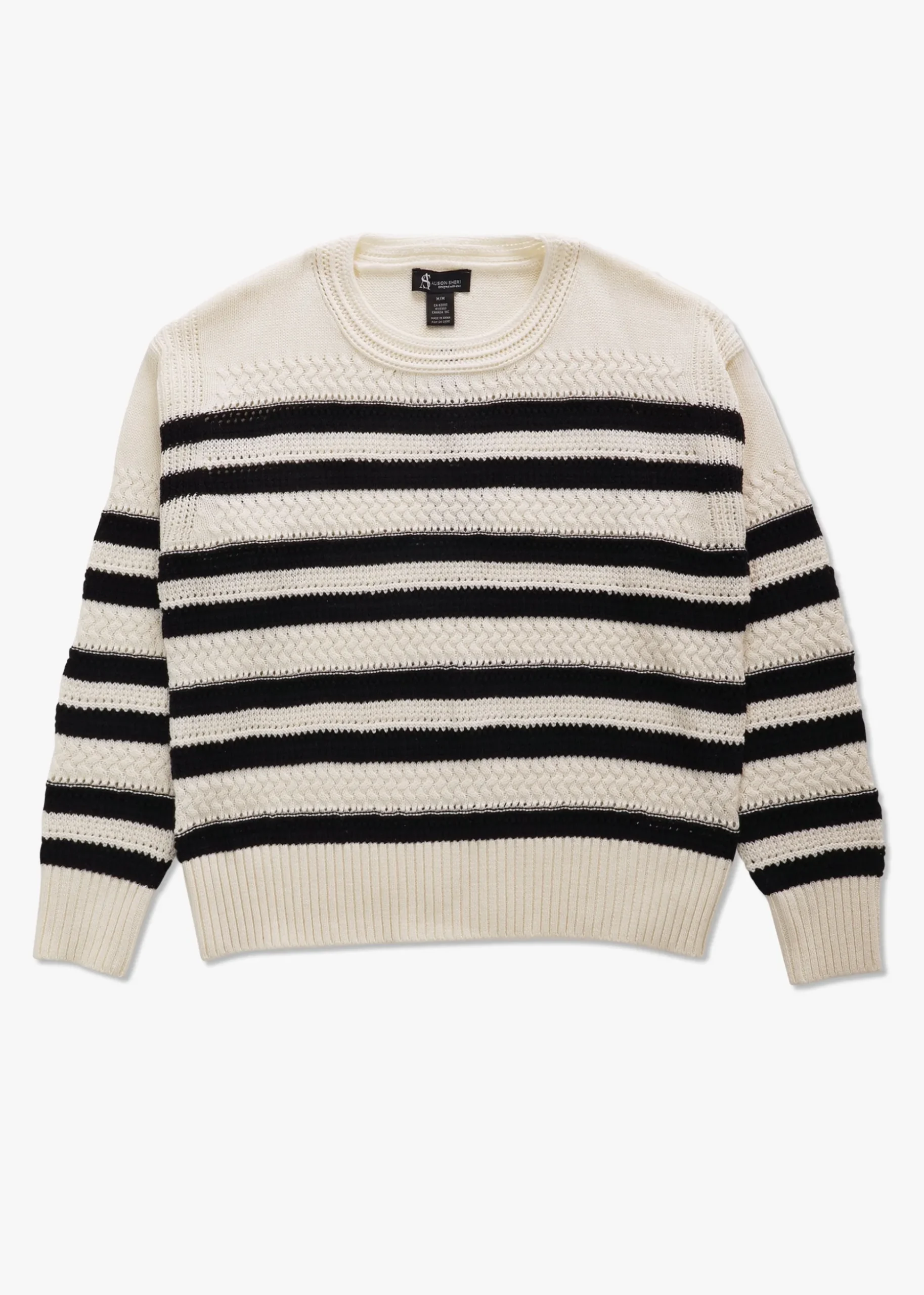 Black & White Striped Knitted Sweater