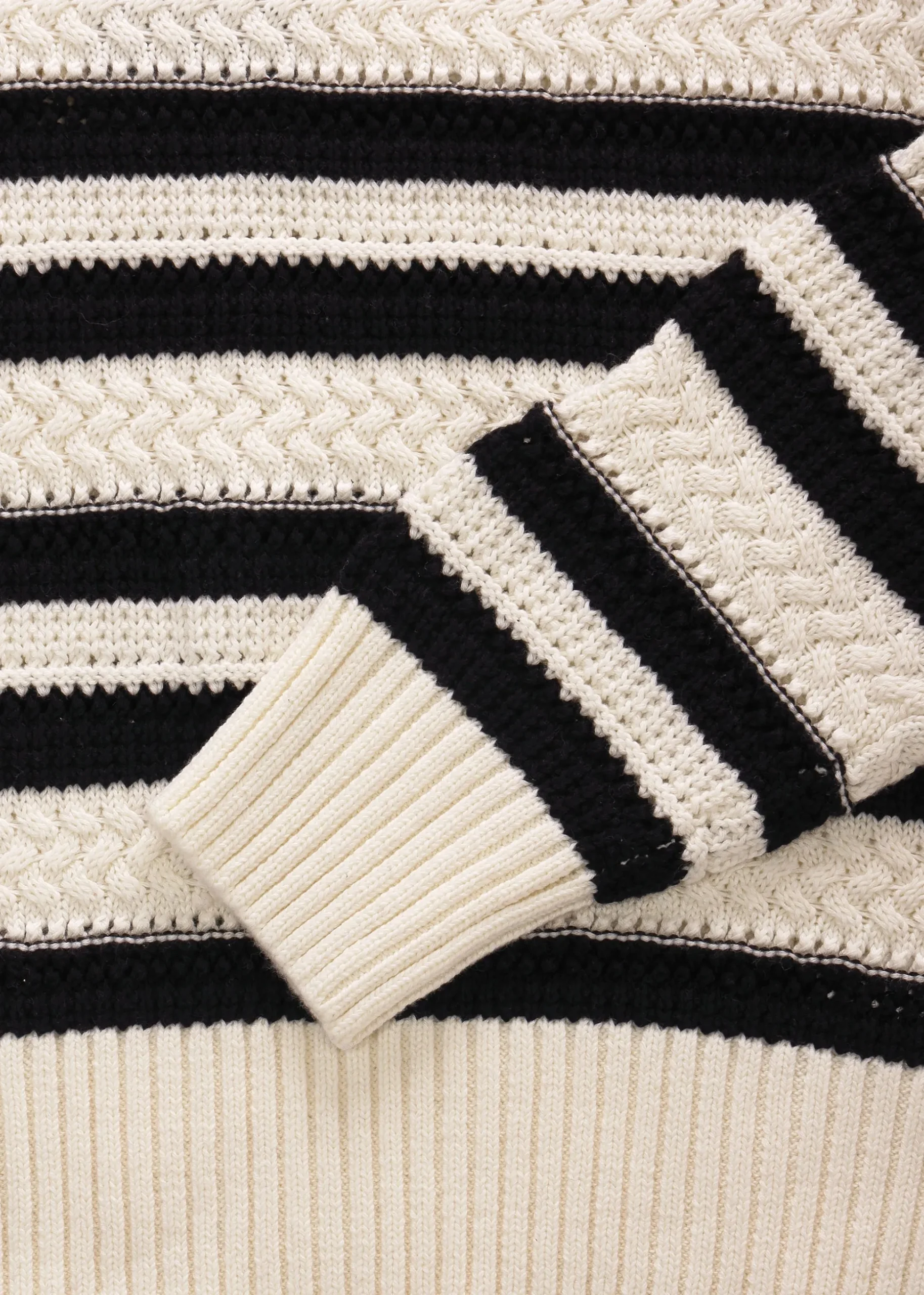 Black & White Striped Knitted Sweater
