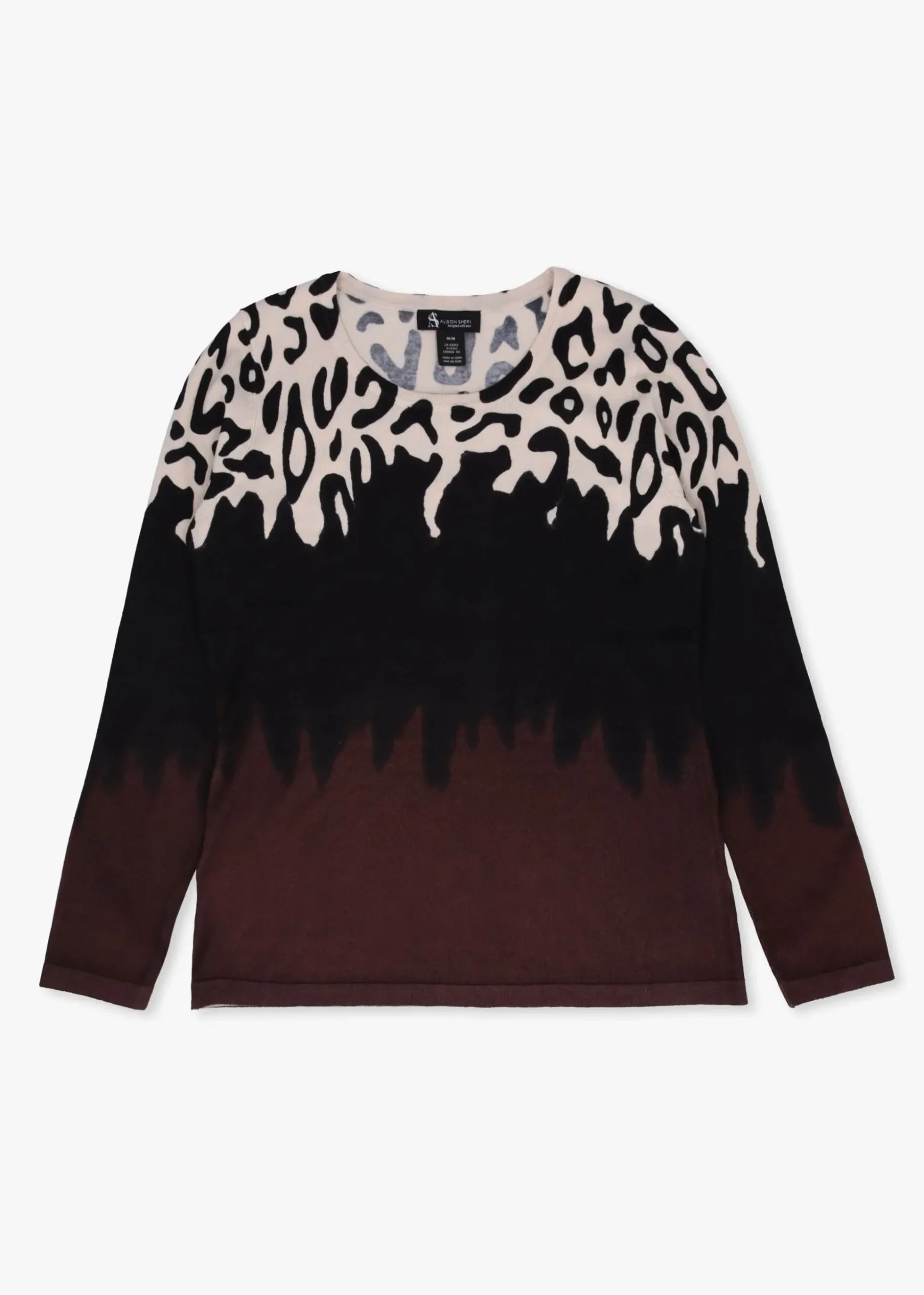Black Animal Print Knitted Sweater