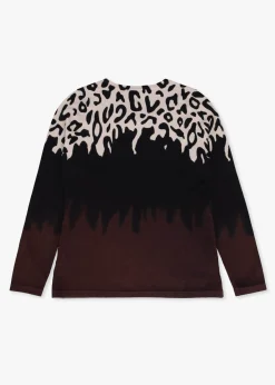 Black Animal Print Knitted Sweater