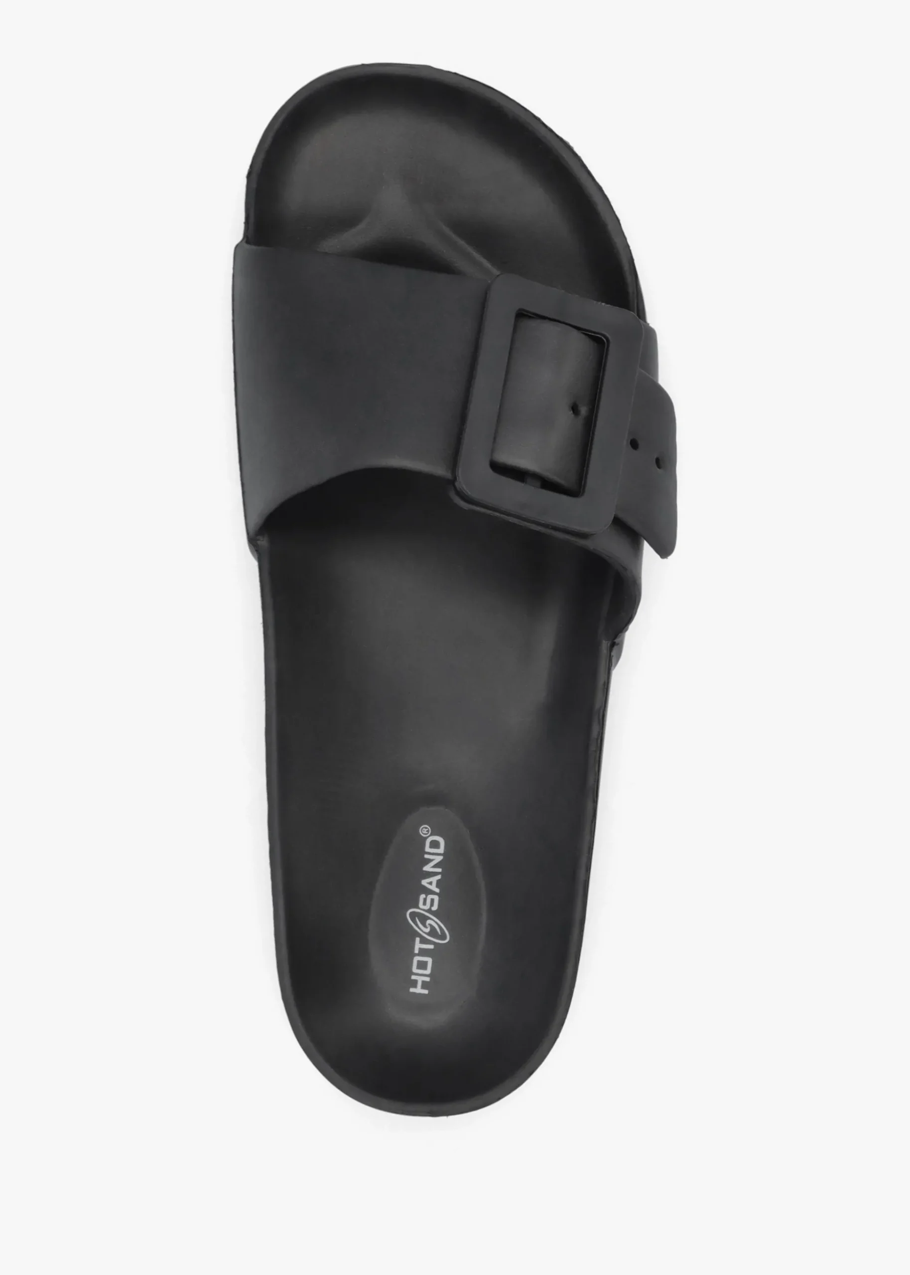 Black Big Buckle One Bar Mules