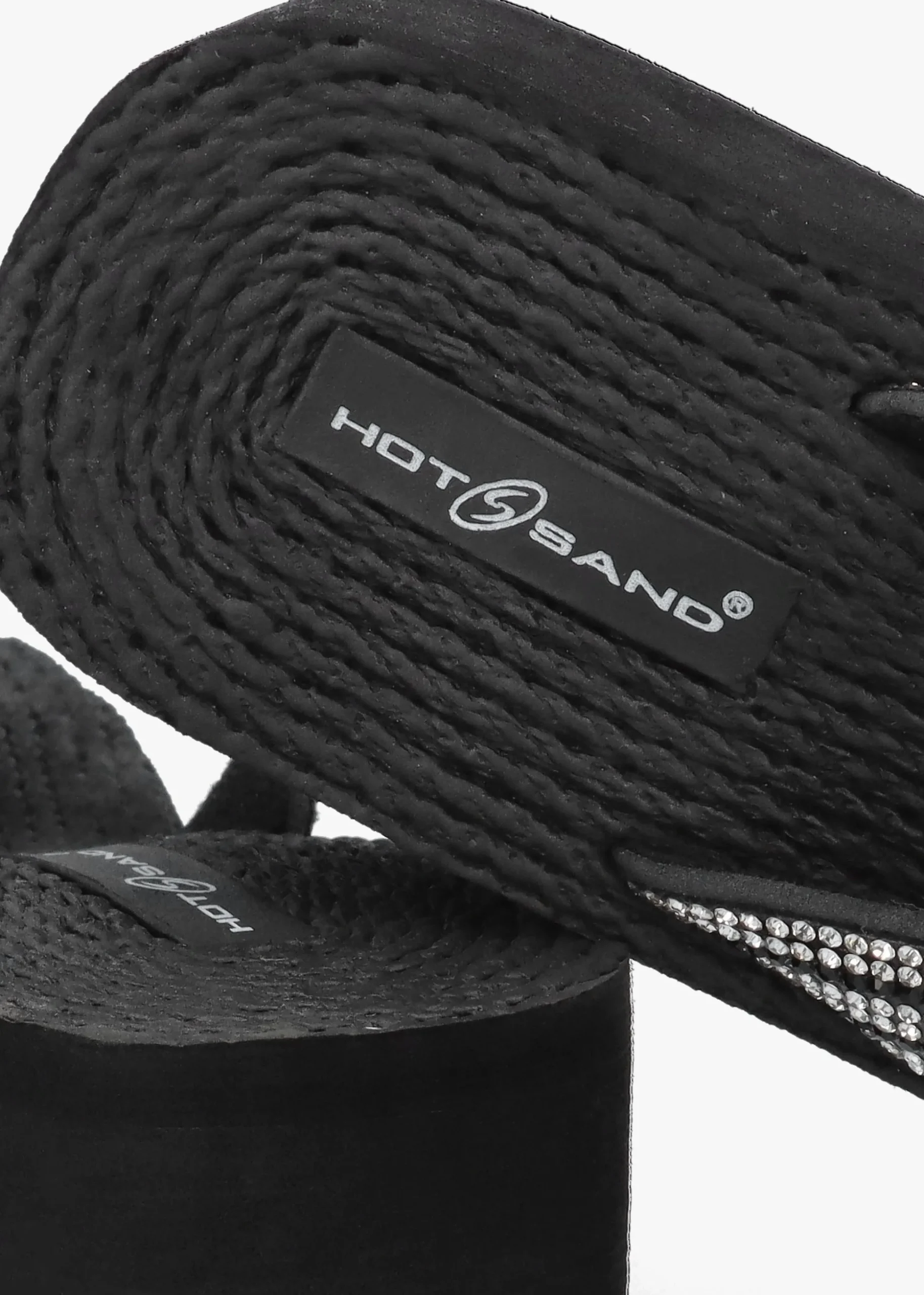 Black Diamante Toe Post Wedge Flip Flops