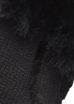 Black Faux Fur Fingerless Gloves