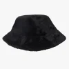 Black Furry Bucket Hat