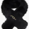Black Furry Pull Through Scarf