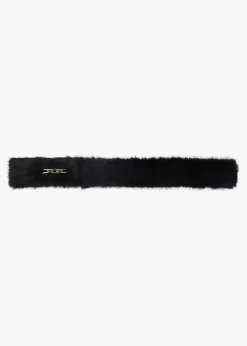 Black Furry Pull Through Scarf
