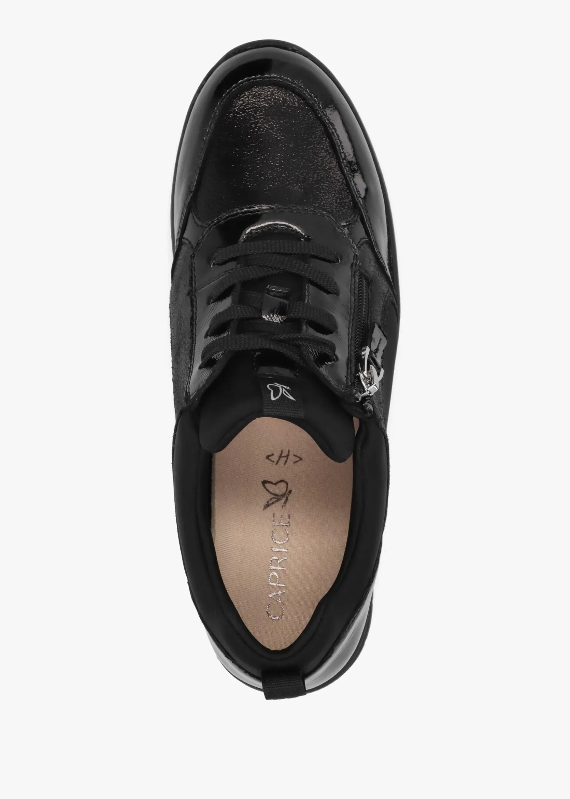 Black Leather & Neoprene Side Zip Trainers