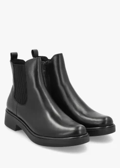 Black Leather Ankle Boots