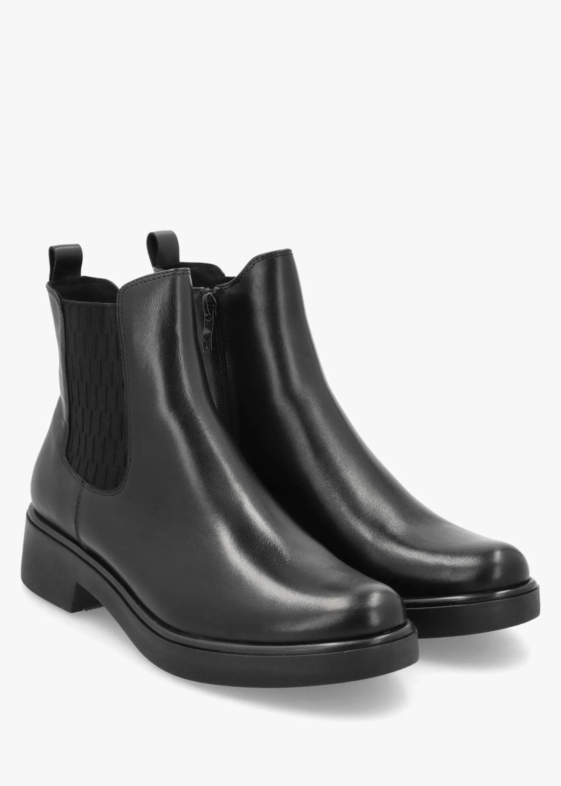 Black Leather Ankle Boots