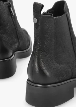 Black Nubuck Leather Ankle Boots