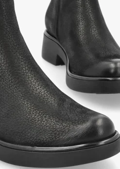 Black Nubuck Leather Ankle Boots