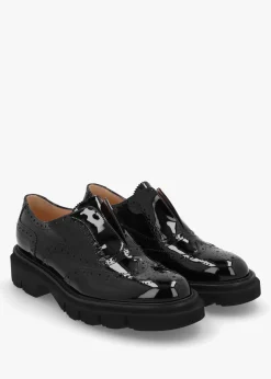 Black Patent Brogue Trouser Shoes