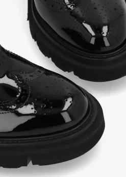 Black Patent Brogue Trouser Shoes
