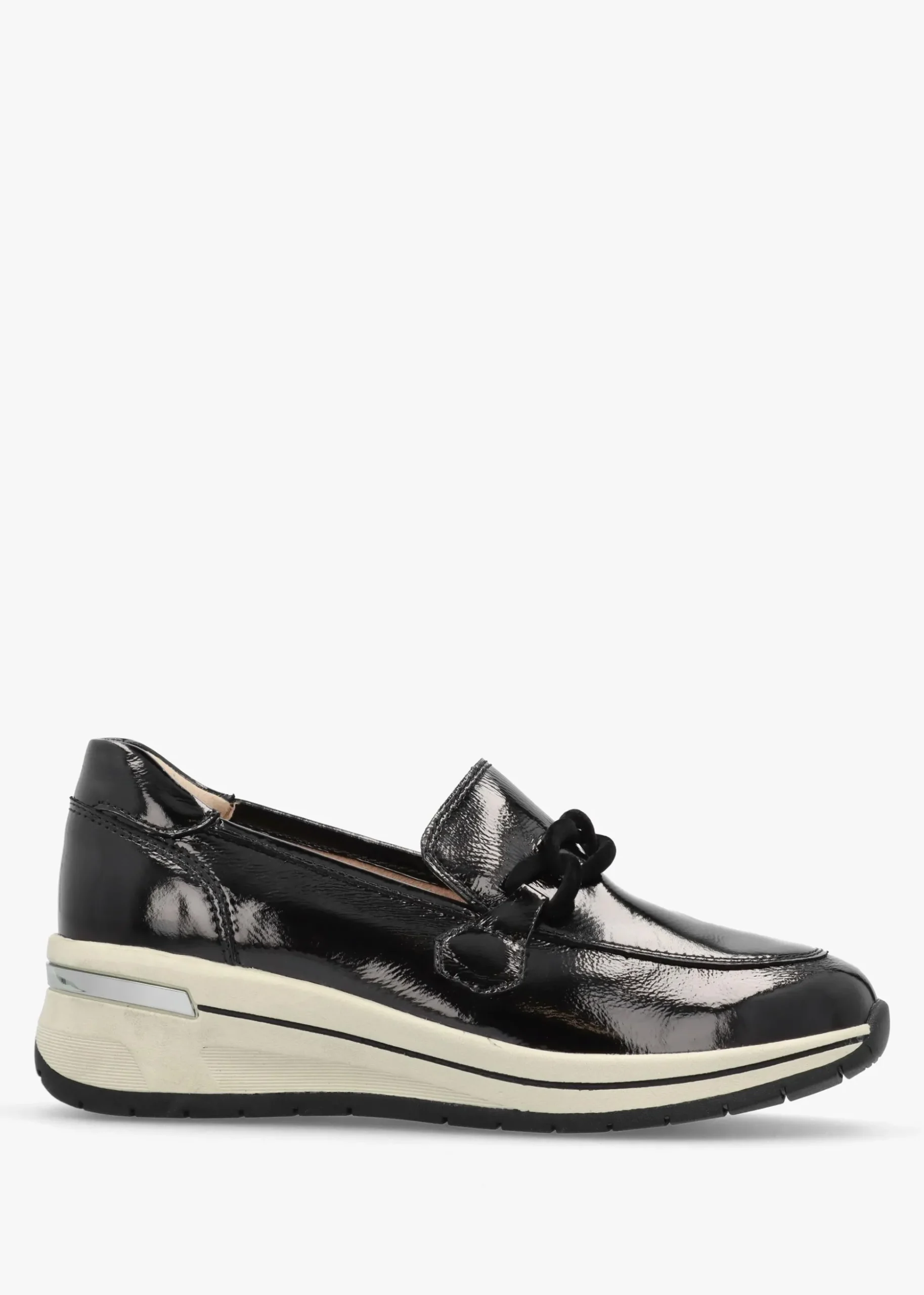 Black Patent Leather Sporty Loafers