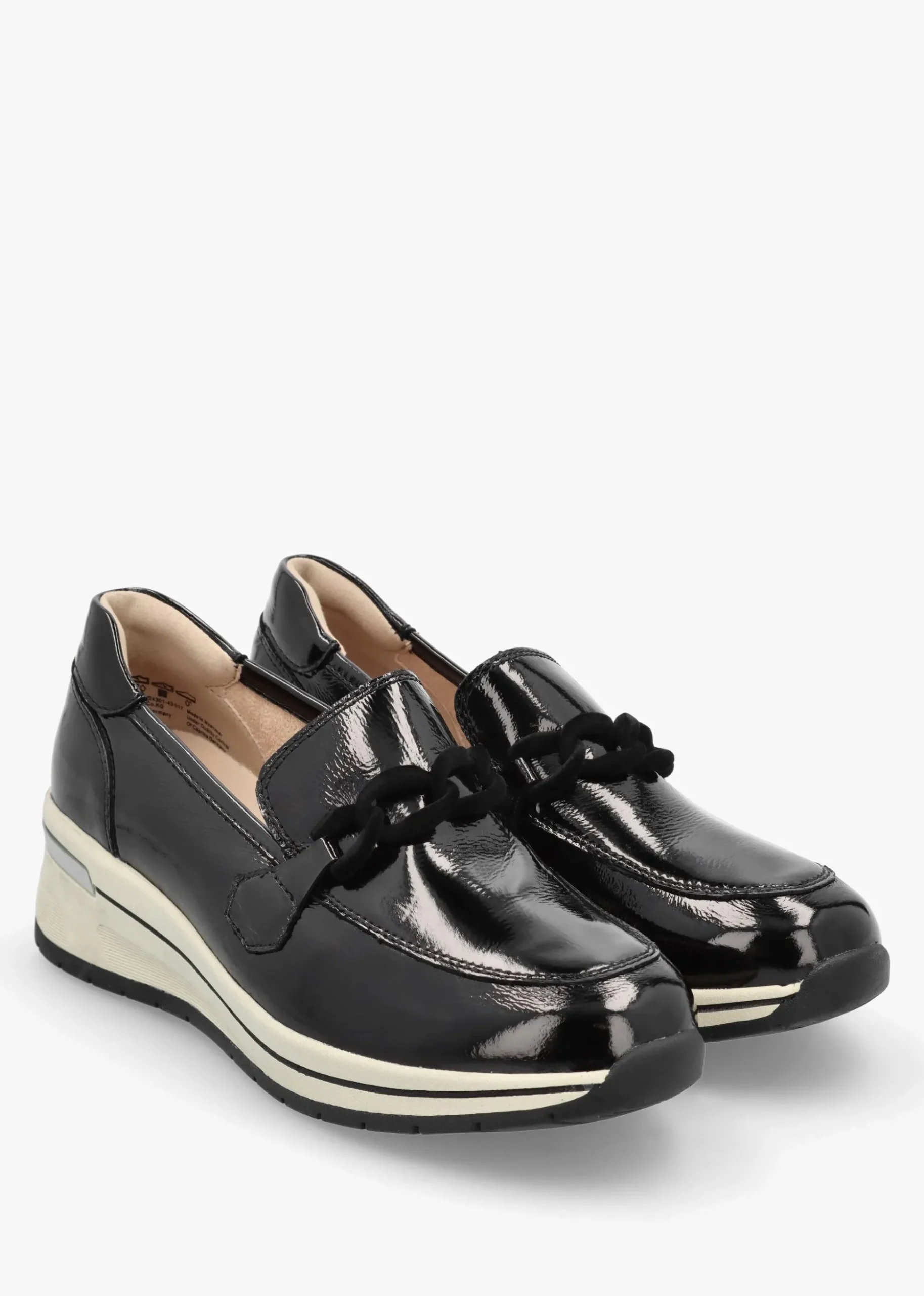 Black Patent Leather Sporty Loafers