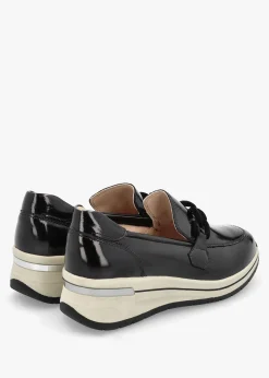 Black Patent Leather Sporty Loafers