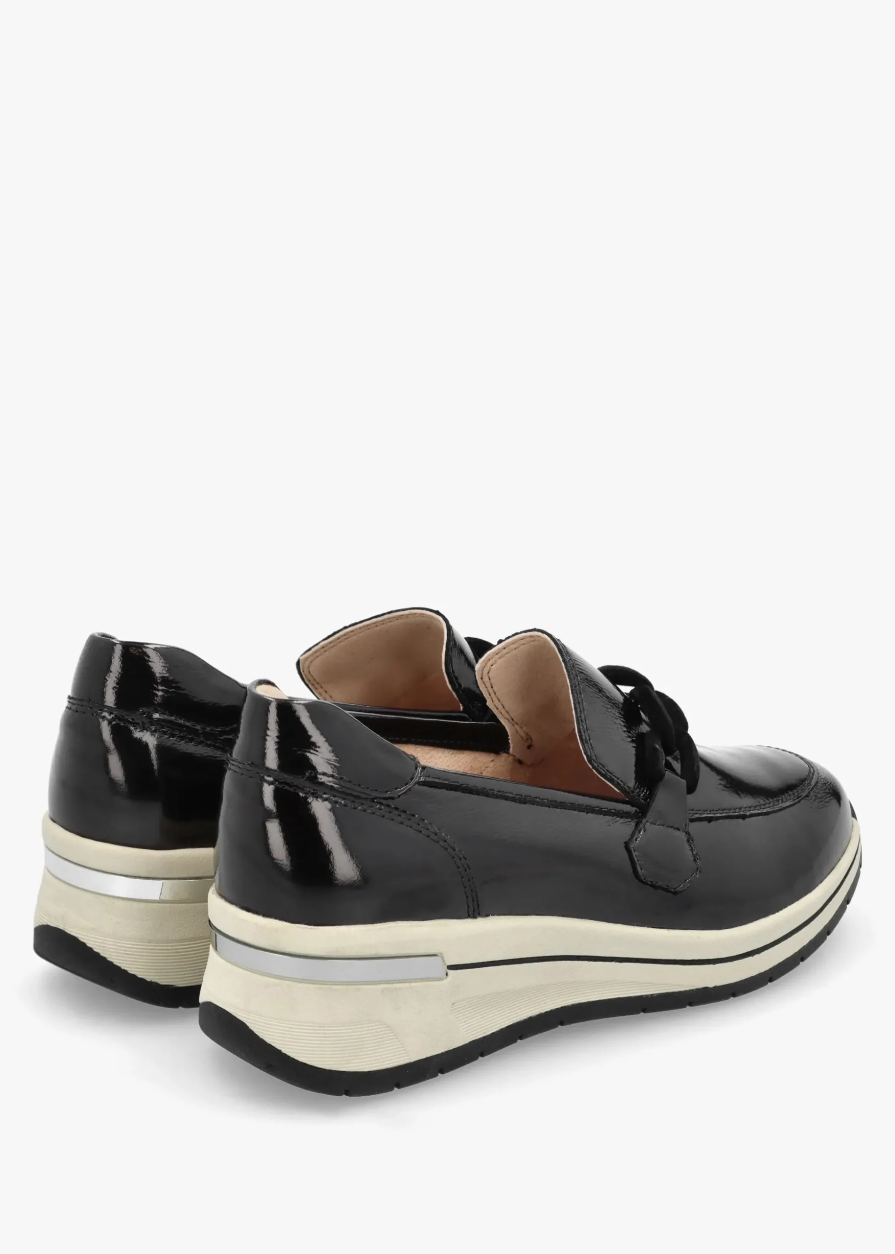 Black Patent Leather Sporty Loafers