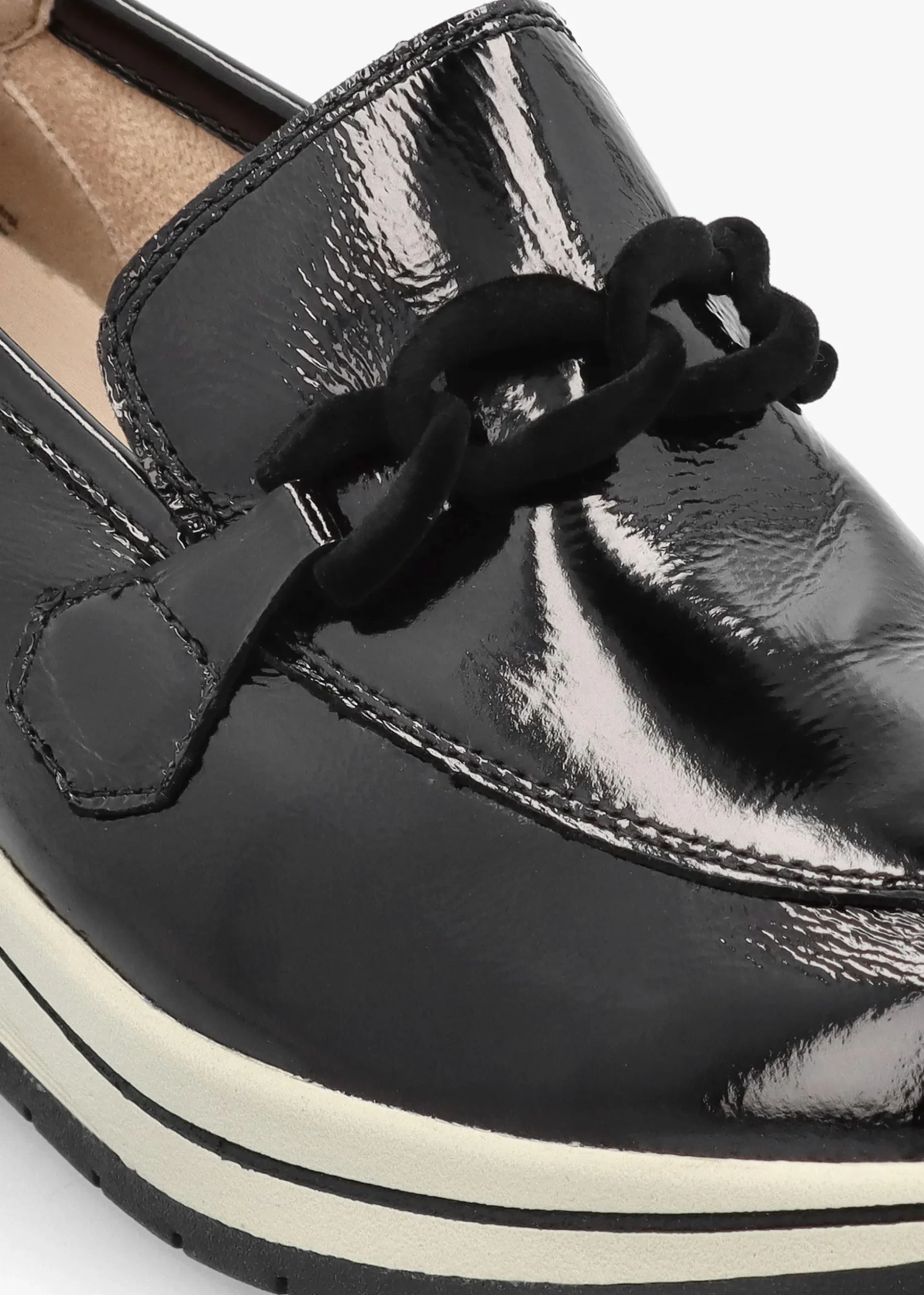 Black Patent Leather Sporty Loafers