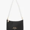 Black Pearl Handle Shoulder Bag