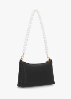 Black Pearl Handle Shoulder Bag