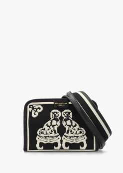 Black Staffordshire Dogs Tapestry Cross-Body Bag