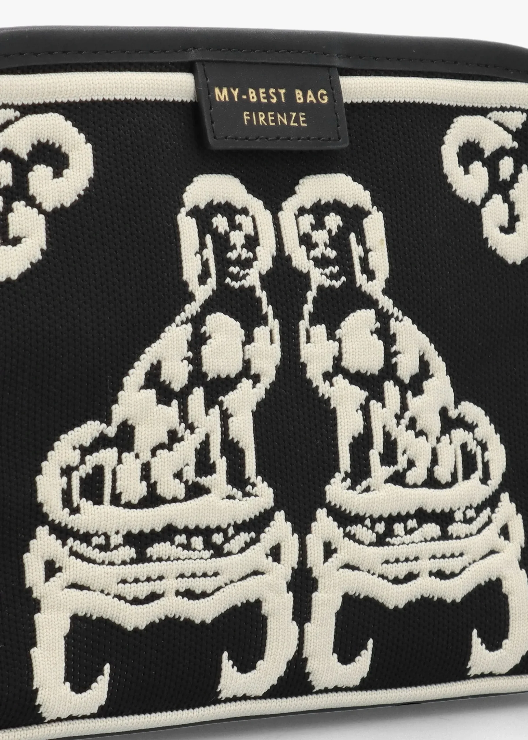 Black Staffordshire Dogs Tapestry Cross-Body Bag