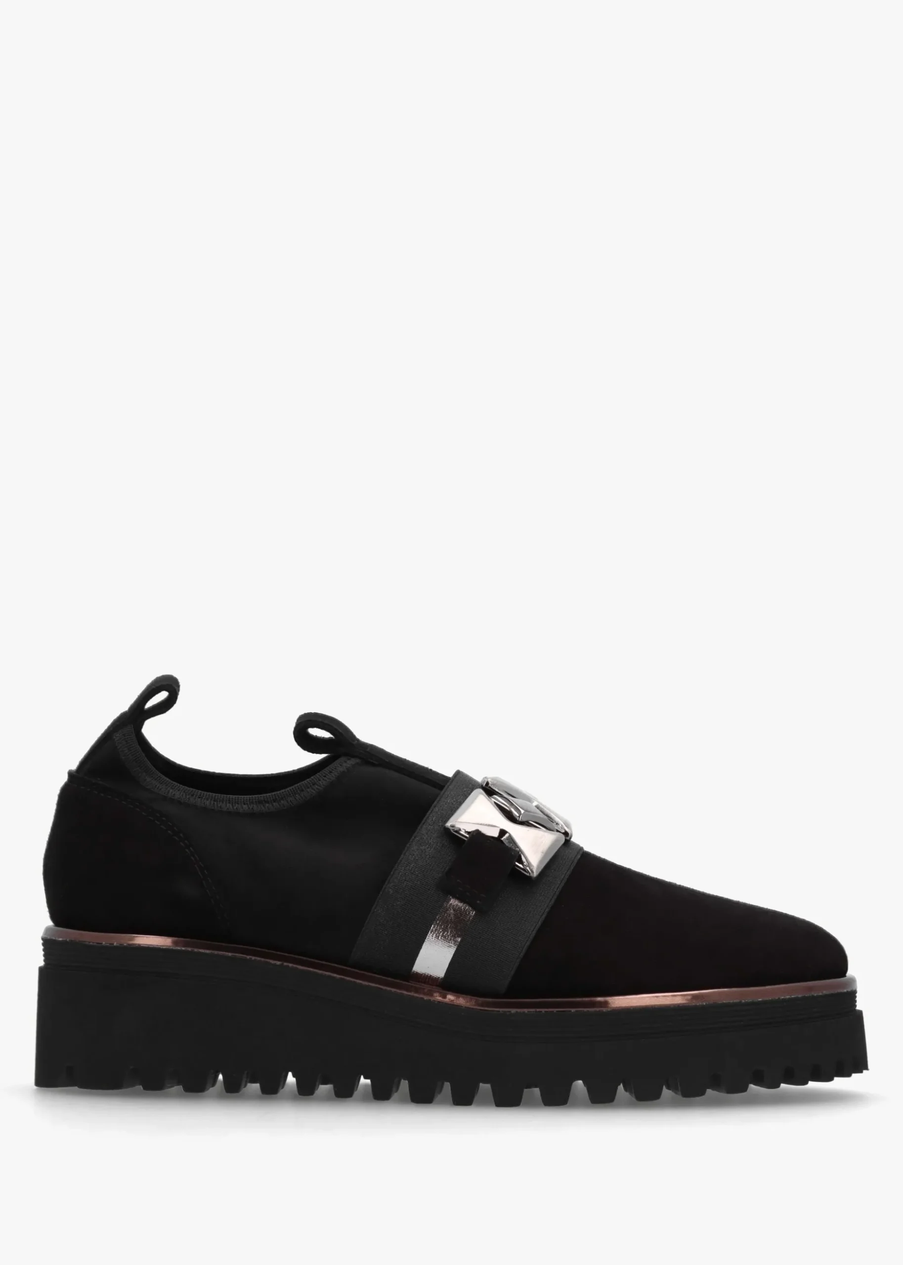 Black Suede Adorned Trouser Shoes