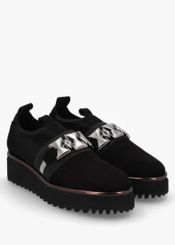 Black Suede Adorned Trouser Shoes