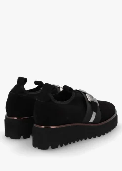 Black Suede Adorned Trouser Shoes